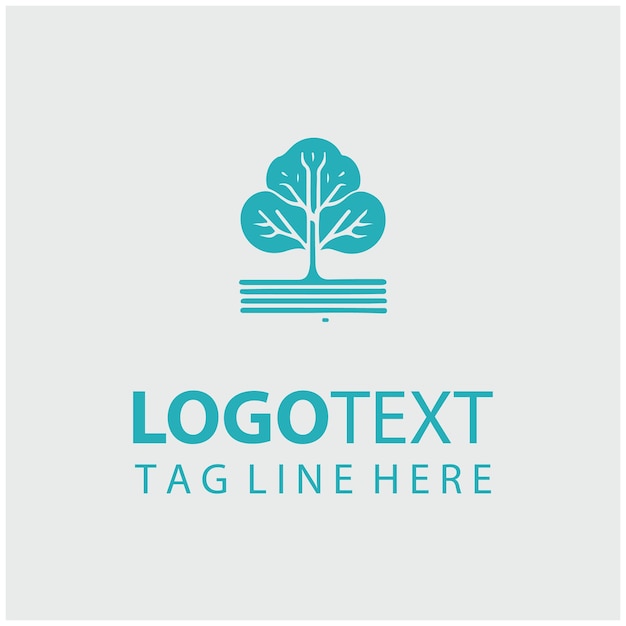Ilustración vectorial del logotipo del árbol lineal