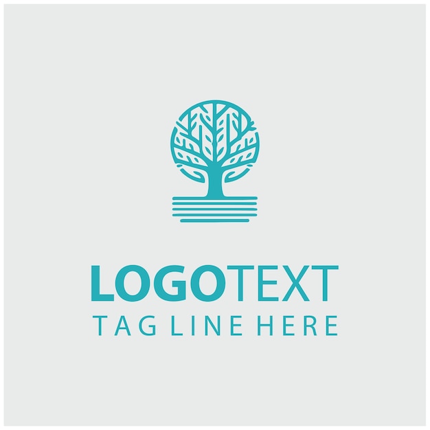Ilustración vectorial del logotipo del árbol lineal