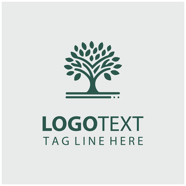 Ilustración vectorial del logotipo del árbol lineal