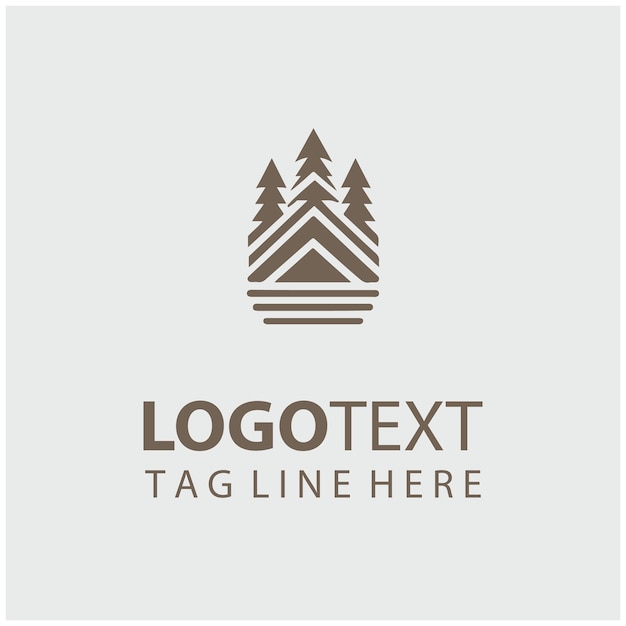 Ilustración vectorial del logotipo del árbol lineal