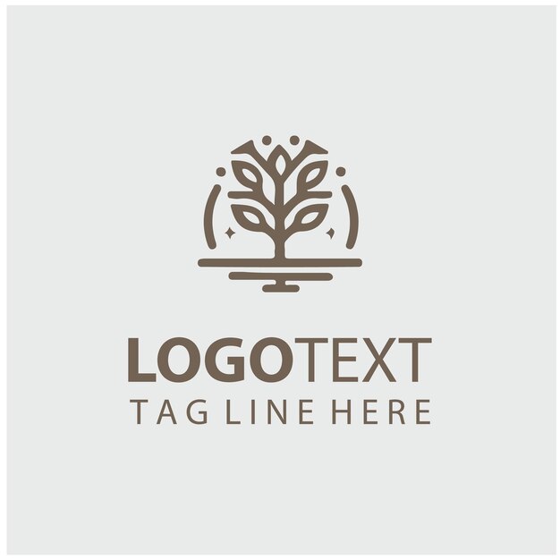 Ilustración vectorial del logotipo del árbol lineal