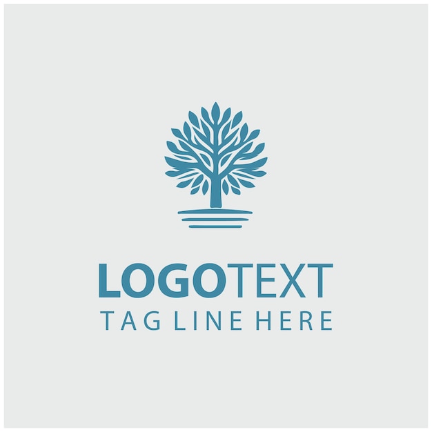 Ilustración vectorial del logotipo del árbol lineal
