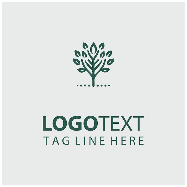 Ilustración vectorial del logotipo del árbol lineal