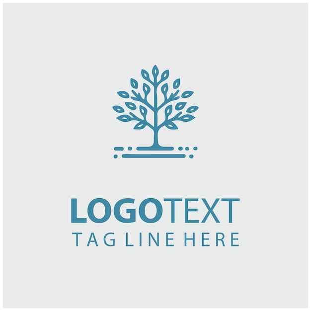 Ilustración vectorial del logotipo del árbol lineal