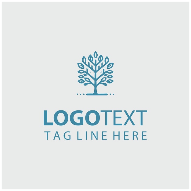 Ilustración vectorial del logotipo del árbol lineal