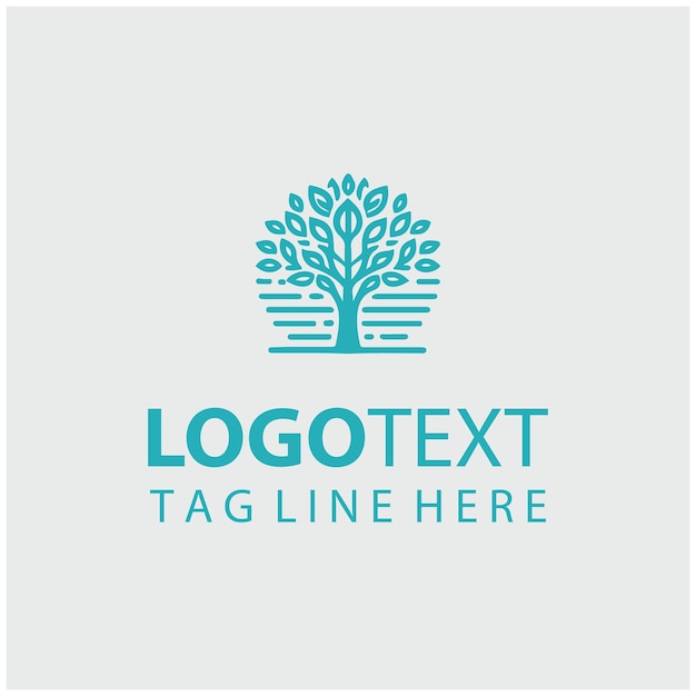 Ilustración vectorial del logotipo del árbol lineal
