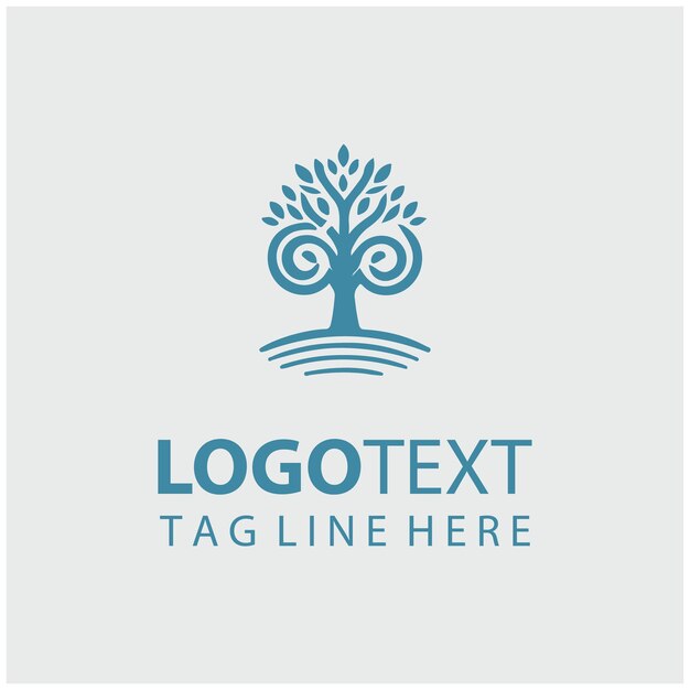 Ilustración vectorial del logotipo del árbol lineal