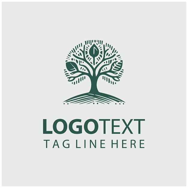 Ilustración vectorial del logotipo del árbol lineal