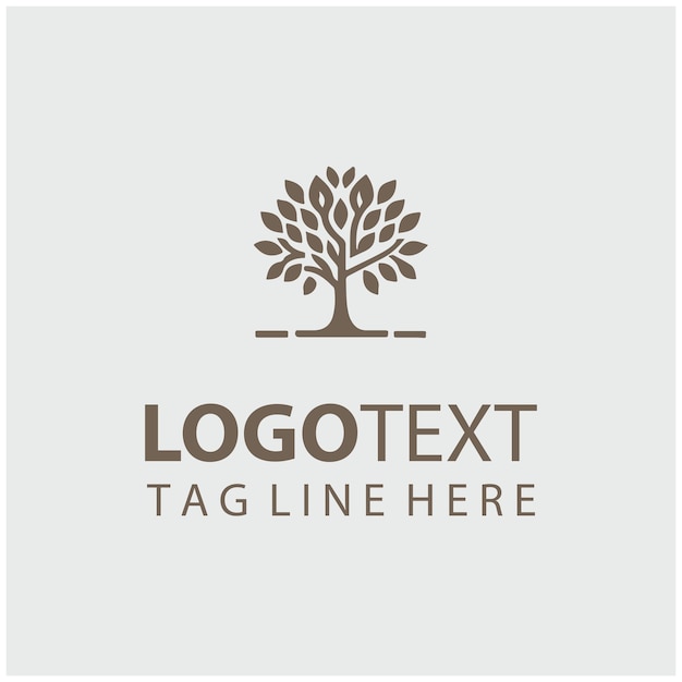 Ilustración vectorial del logotipo del árbol lineal