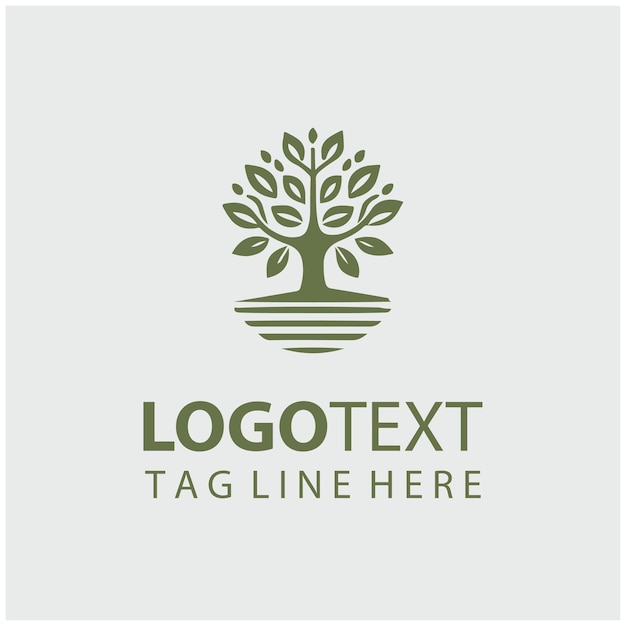 Ilustración vectorial del logotipo del árbol lineal