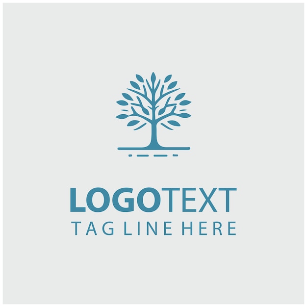 Ilustración vectorial del logotipo del árbol lineal