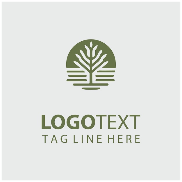 Ilustración vectorial del logotipo del árbol lineal