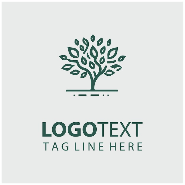 Ilustración vectorial del logotipo del árbol lineal