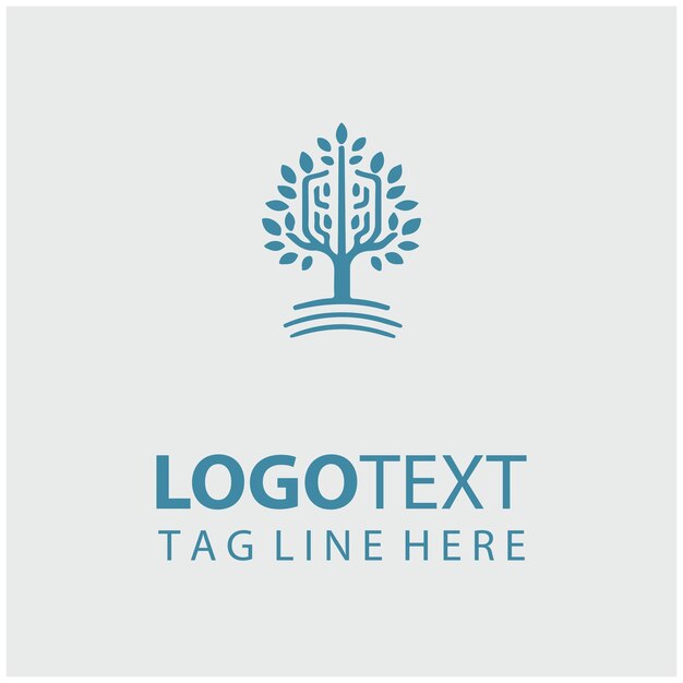 Ilustración vectorial del logotipo del árbol lineal