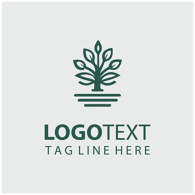 Ilustración vectorial del logotipo del árbol lineal