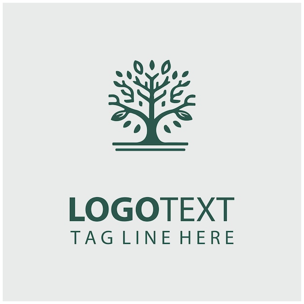 Ilustración vectorial del logotipo del árbol lineal