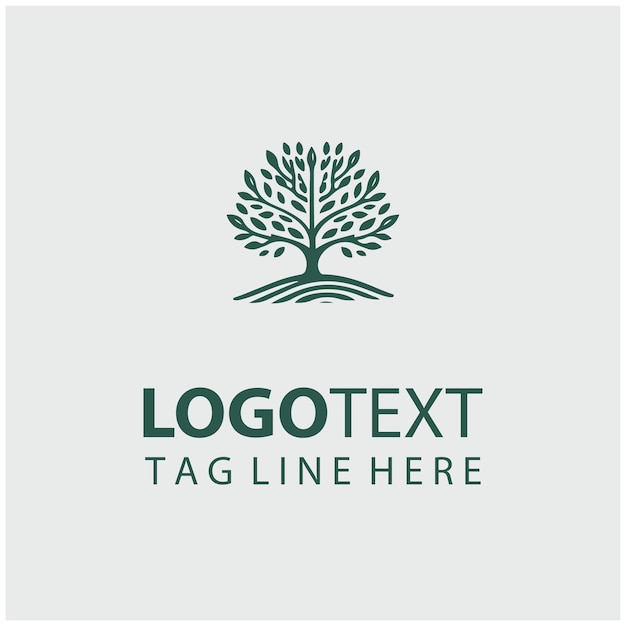 Ilustración vectorial del logotipo del árbol lineal