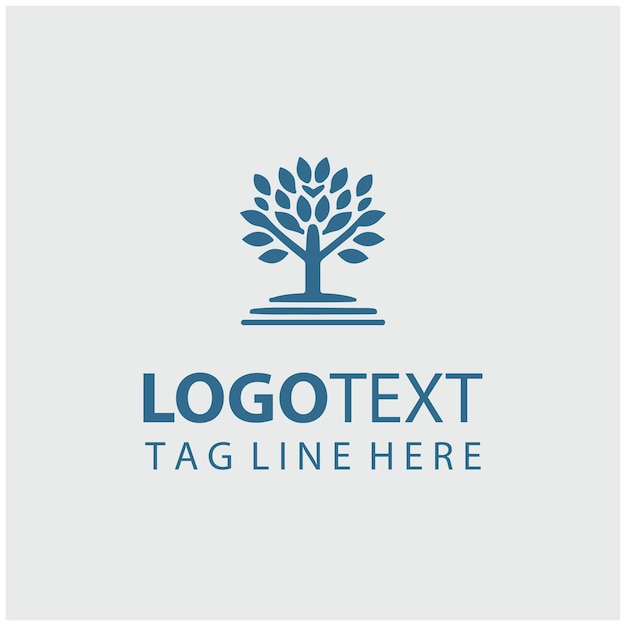 Ilustración vectorial del logotipo del árbol lineal