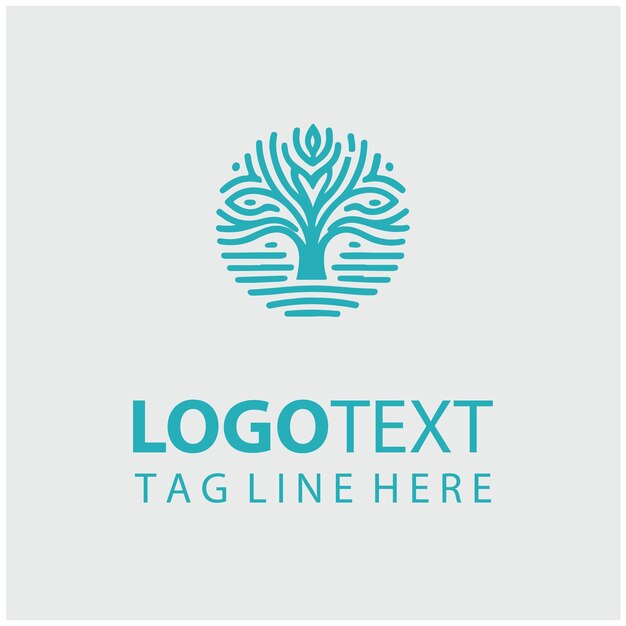 Ilustración vectorial del logotipo del árbol lineal