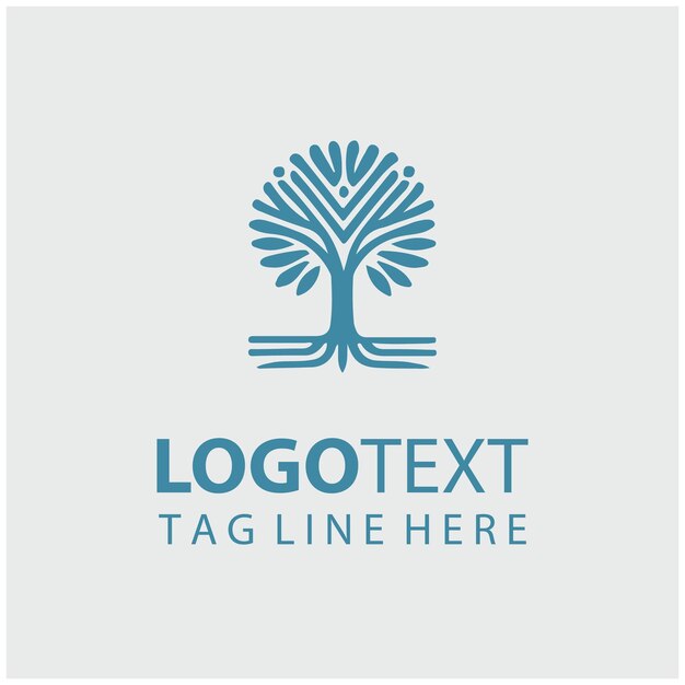Ilustración vectorial del logotipo del árbol lineal