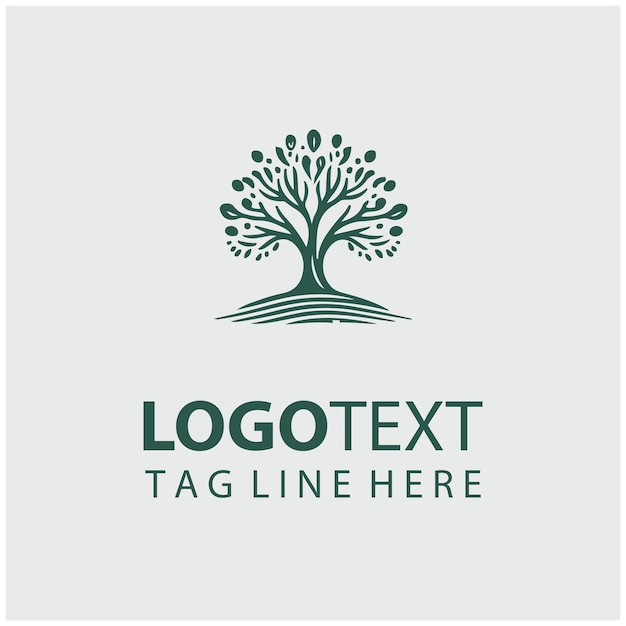 Ilustración vectorial del logotipo del árbol lineal