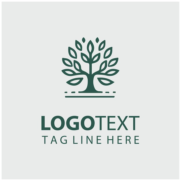 Ilustración vectorial del logotipo del árbol lineal