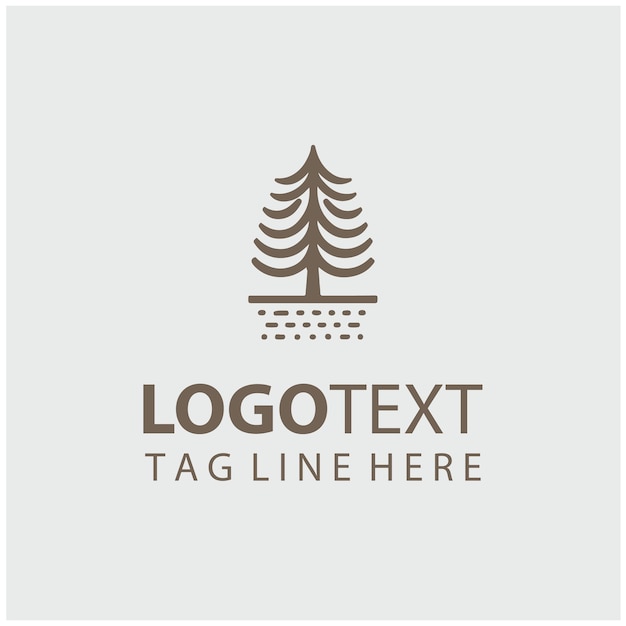 Ilustración vectorial del logotipo del árbol lineal