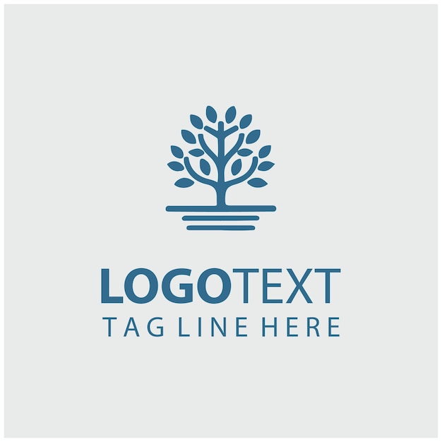 Ilustración vectorial del logotipo del árbol lineal