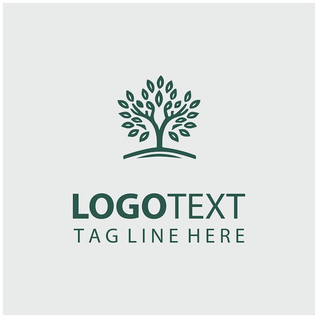 Ilustración vectorial del logotipo del árbol lineal