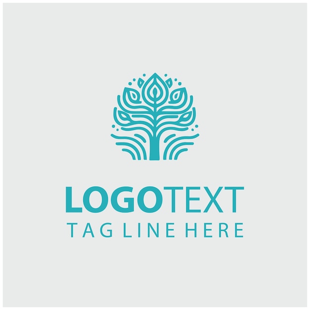 Ilustración vectorial del logotipo del árbol lineal