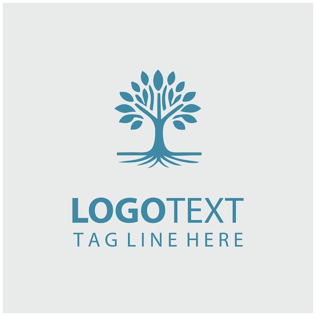Ilustración vectorial del logotipo del árbol lineal