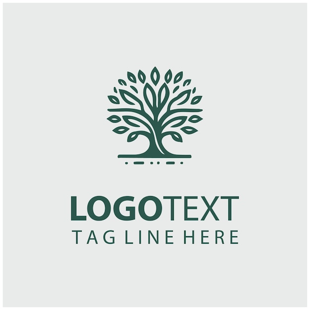 Ilustración vectorial del logotipo del árbol lineal