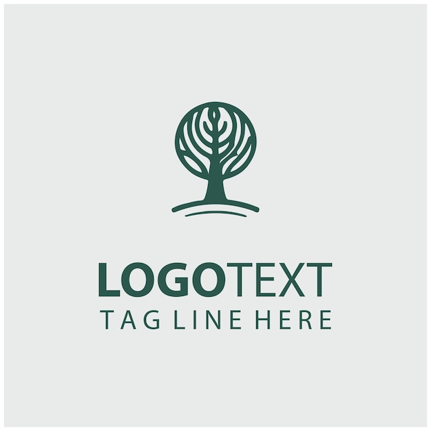 Ilustración vectorial del logotipo del árbol lineal