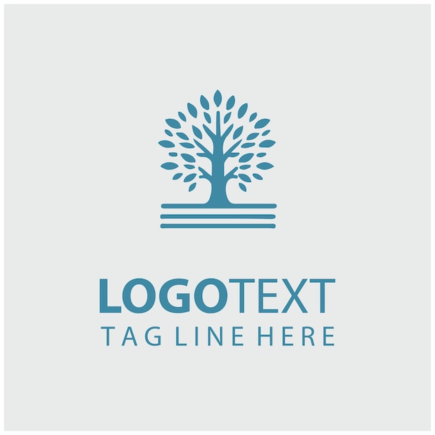 Ilustración vectorial del logotipo del árbol lineal