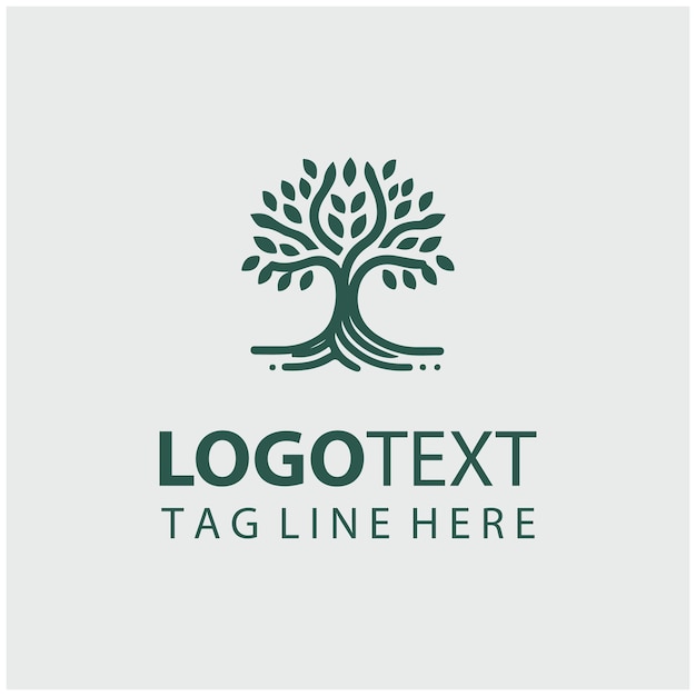 Ilustración vectorial del logotipo del árbol lineal