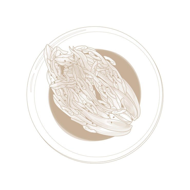 Ilustración vectorial de logotipo Arte de línea Vista superior Kimchi de mostaza o Gat Kimchi