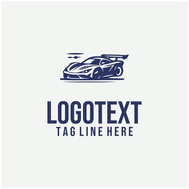 Ilustración vectorial del logotipo de un automóvil deportivo lineal