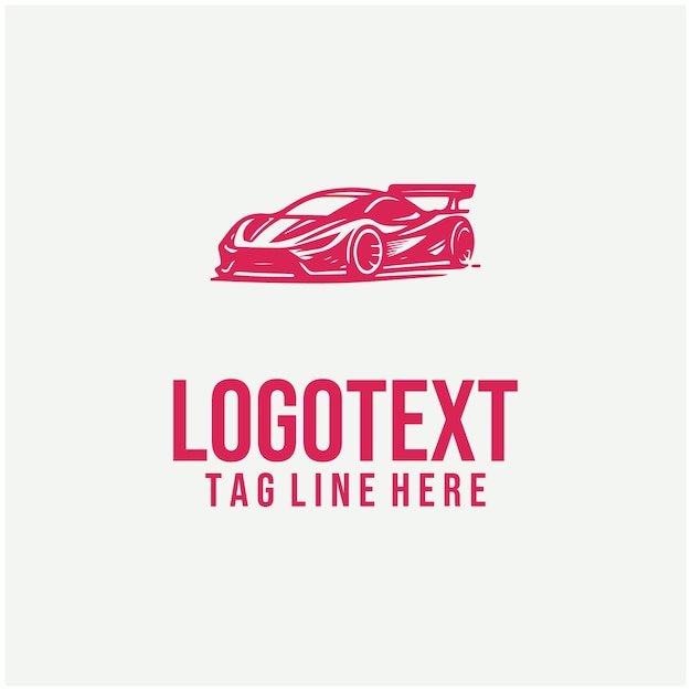 Ilustración vectorial del logotipo de un automóvil deportivo lineal