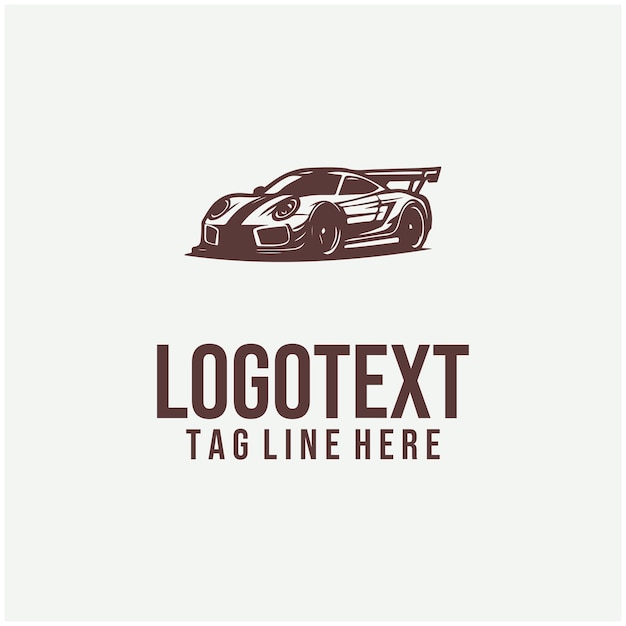 Ilustración vectorial del logotipo de un automóvil deportivo lineal