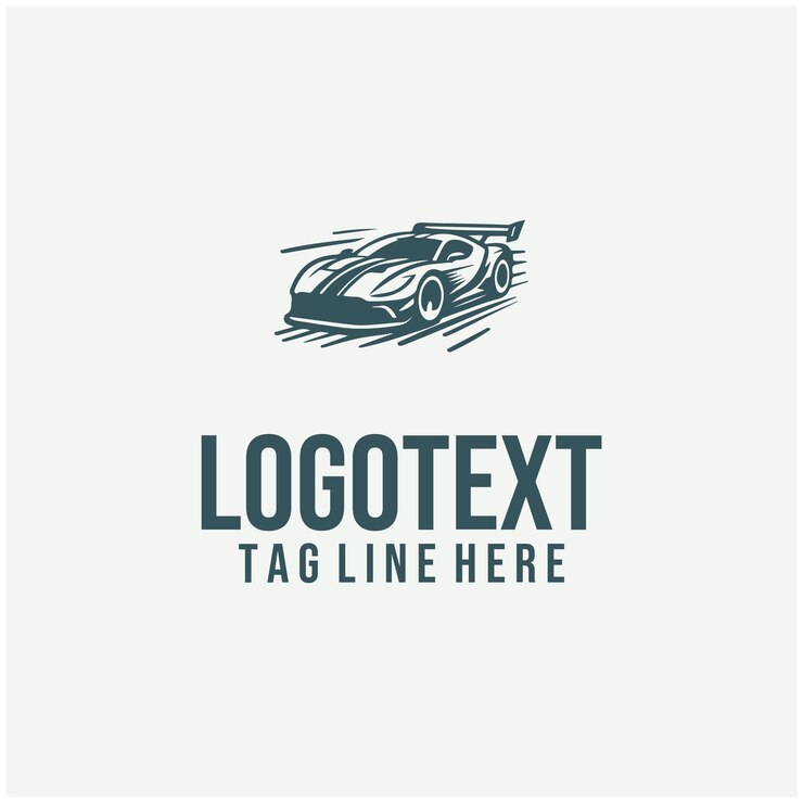 Vector ilustración vectorial del logotipo de un automóvil deportivo lineal