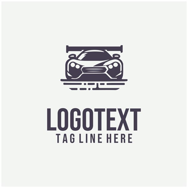 Ilustración vectorial del logotipo de un automóvil deportivo lineal