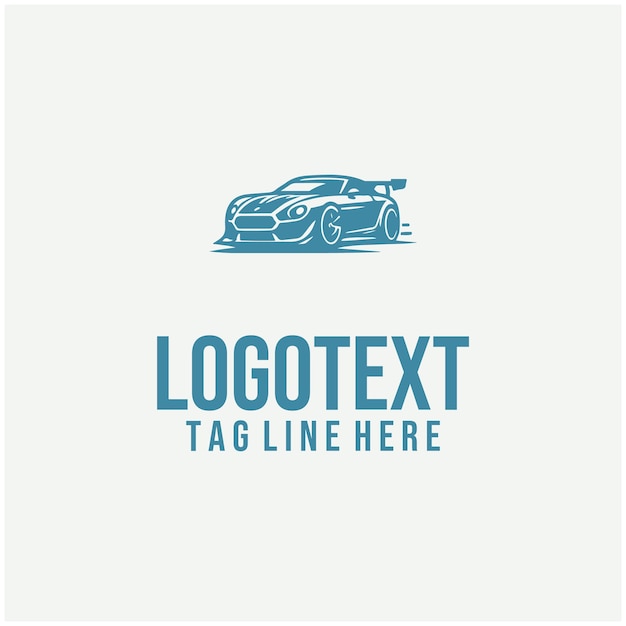 Ilustración vectorial del logotipo de un automóvil deportivo lineal
