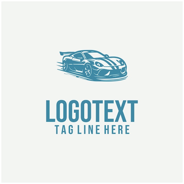 Ilustración vectorial del logotipo de un automóvil deportivo lineal
