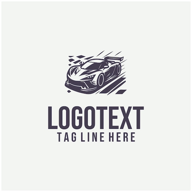 Ilustración vectorial del logotipo de un automóvil deportivo lineal
