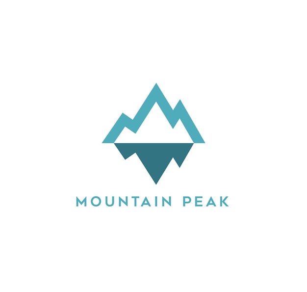 Ilustración vectorial del logotipo de la aventura en la montaña aislada