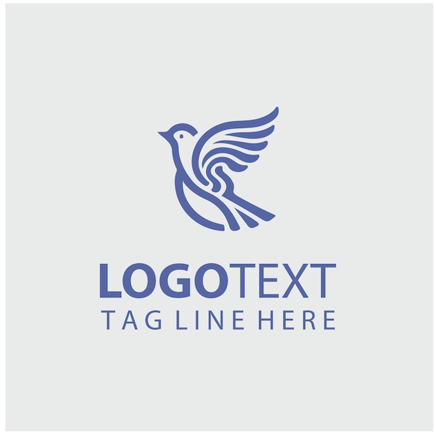 Ilustración vectorial del logotipo de las aves lineales