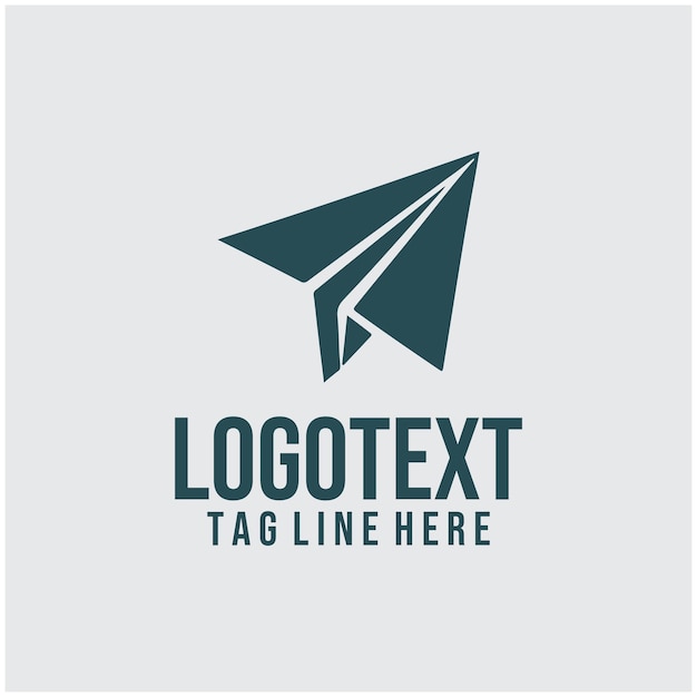Ilustración vectorial del logotipo del avión de papel