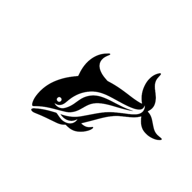 Ilustración vectorial del logotipo de la ballena caprichosa Icono y signo del vector de la balea caprichosa