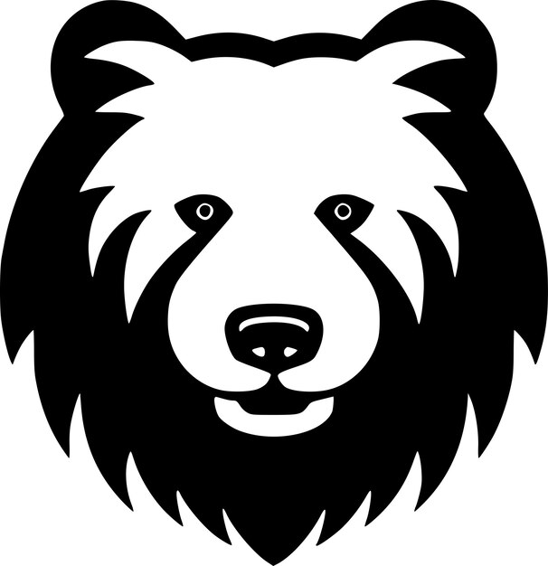 Vector ilustración vectorial del logotipo bear minimalist y flat