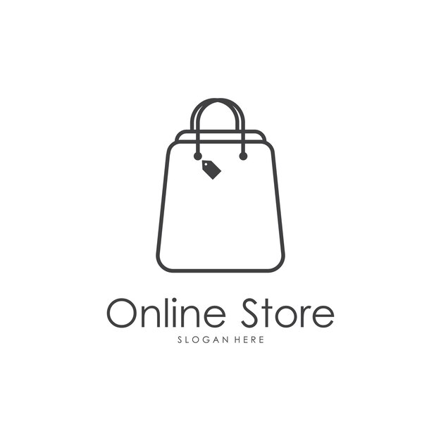 Ilustración vectorial del logotipo de la bolsa de compras